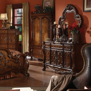 Welliver Traditional 5 Drawer Dresser with Mirror by Astoria Grand