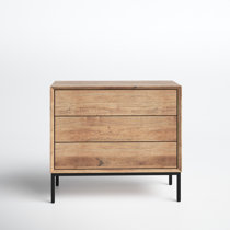 Light wood nightstand with drawers