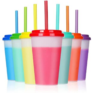 Reusable Standard Size Silicone Replacement Straight Straws Tumblers 7 Pack 