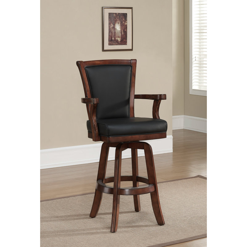 American Heritage Auburn Swivel Solid Wood 31'' Bar Stool Wayfair