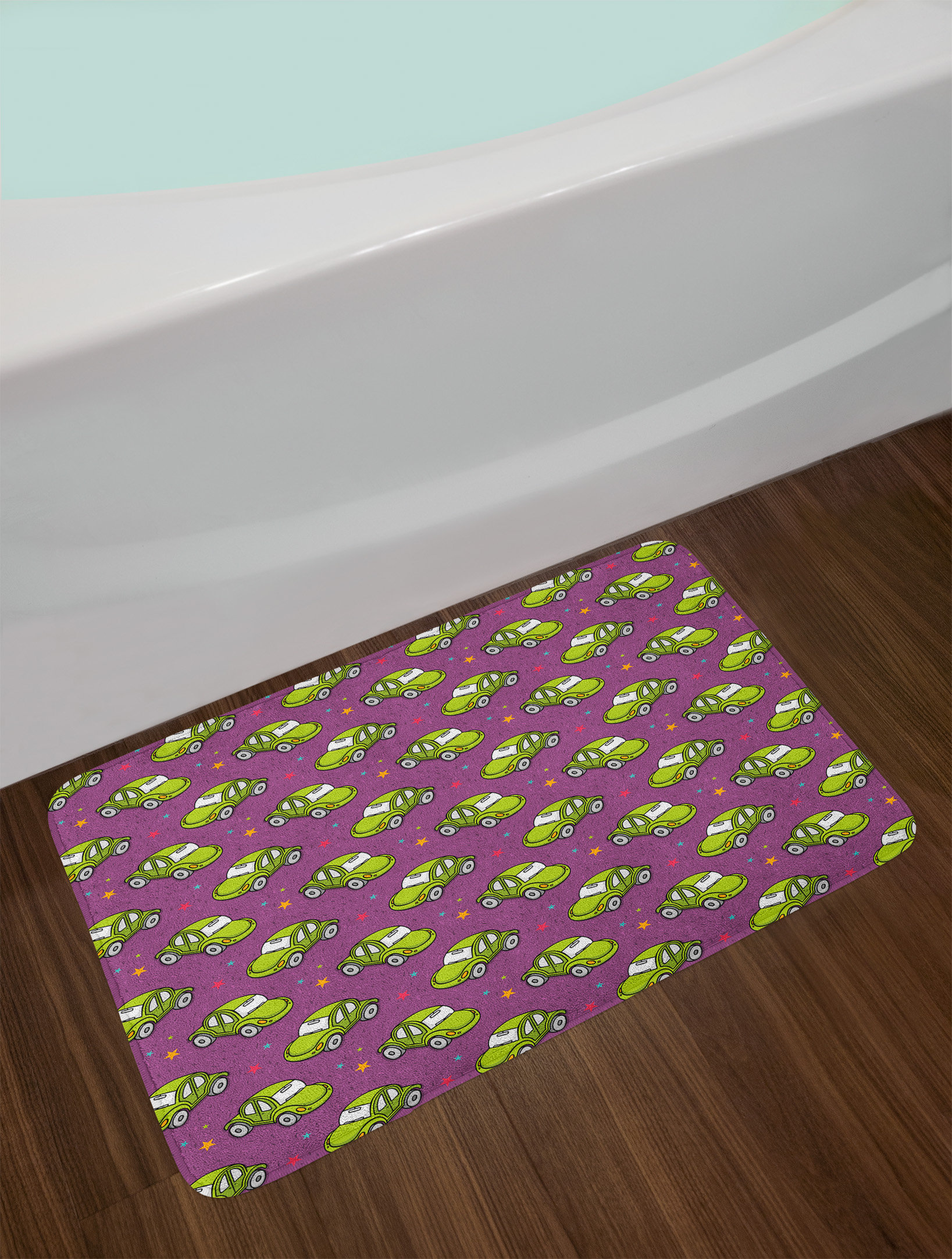 East Urban Home Ambesonne Cars Bath Mat By Cute Green Play Toy