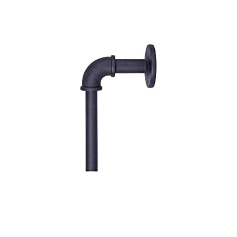 Matte Black Bronn Wrap Around Window Curtain Rod 66-120 Inch