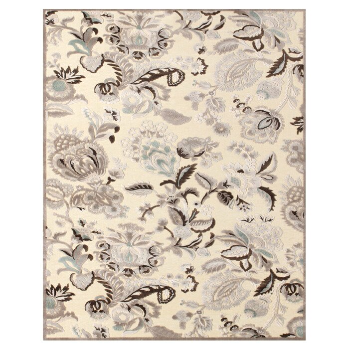 Charlton Home Cardone Floral Cream Gray Area Rug Wayfair