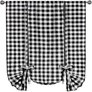 Haylee Tie-Up Plaid & Check Sheer Window scarf