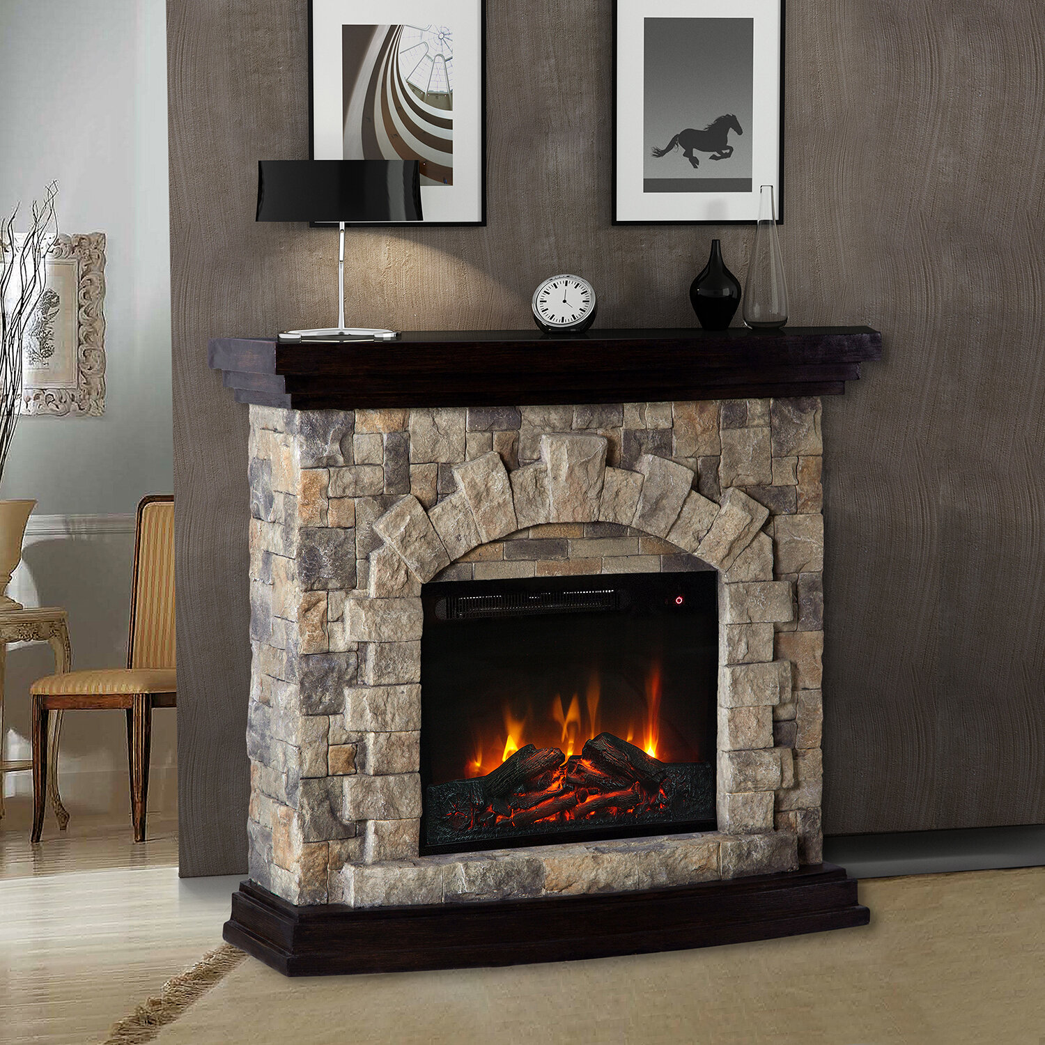 Loon Peak® Corantin 44.96'' W Electric Fireplace | Wayfair