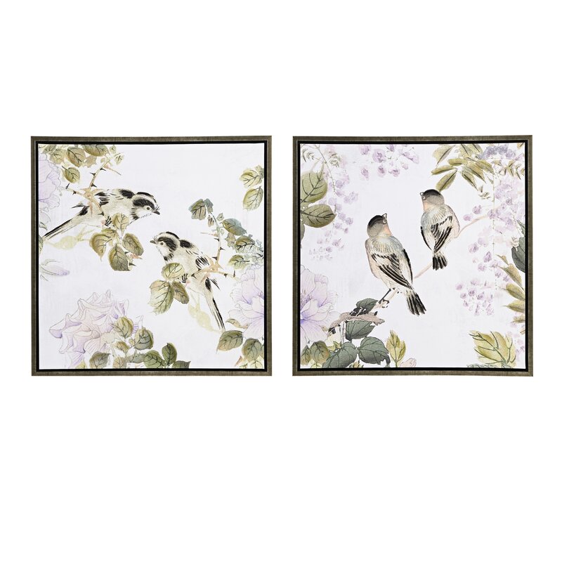 Martha Stewart Woodland Birds 2 Piece Framed Graphic Art Print on ...