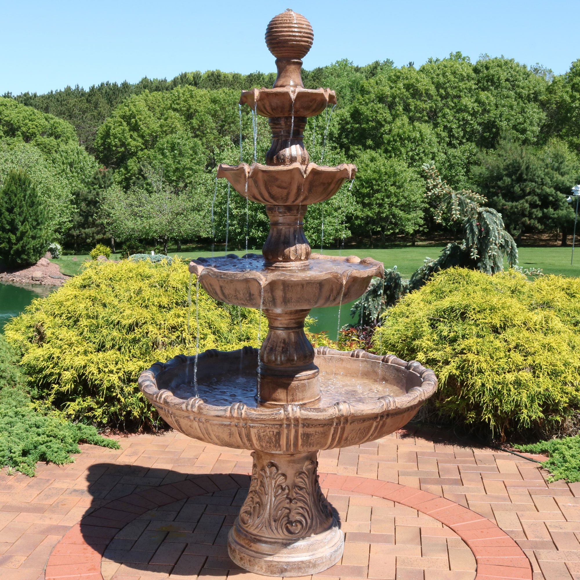 Astoria Grand Dunston Fibergl Resin Large Tiered Ball Outdoor Astoria Grand Dunston Fibergl Resin Large Tiered Ball Outdoor Fountain Reviews Wayfair