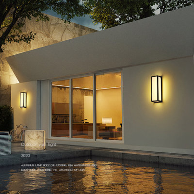 Thery Modern Rectangle Waterproof Integrated LED Outdoor Lights Wall Mount