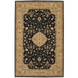 Lundeen Black/Gray Floral Area Rug