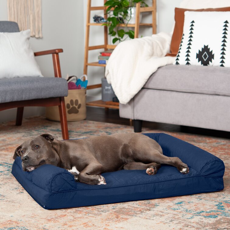 Furhaven Pet Dog Bed Orthopedic Sofa-Style Traditional Living Room Couch Pet Bed w/ Removable Cover for Dogs & Cats Available in Multiple Colors & Styles 