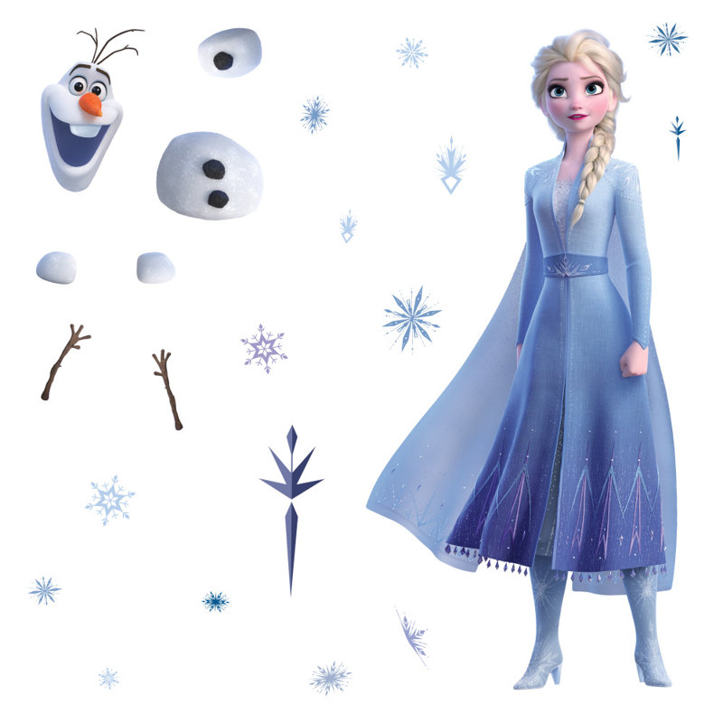 Room Mates Frozen Ii Elsa And Olaf Peel And Stick Giant Wall Decal Wayfair