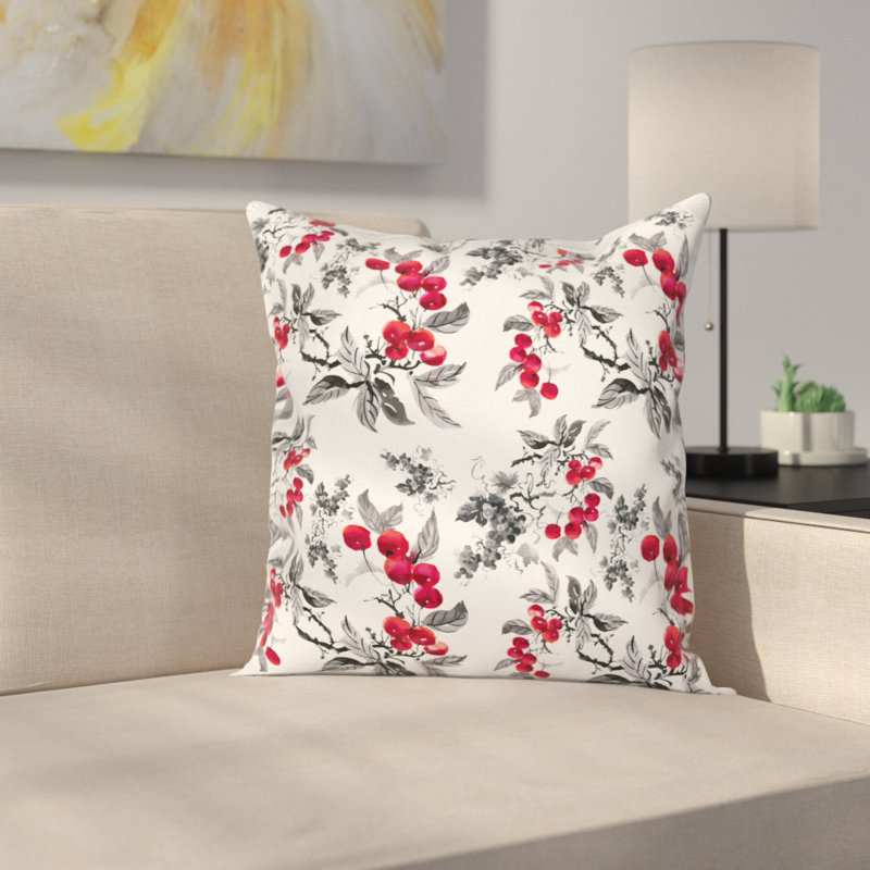 throw pillows red and gray