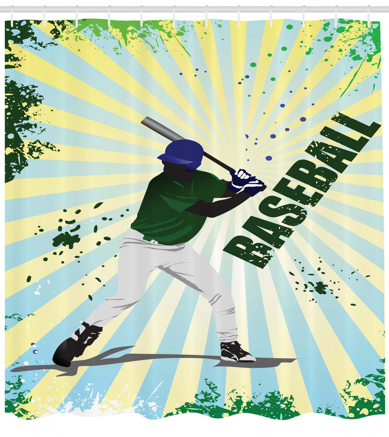 East Urban Home Baseball Shower Curtain Set Hooks Wayfair