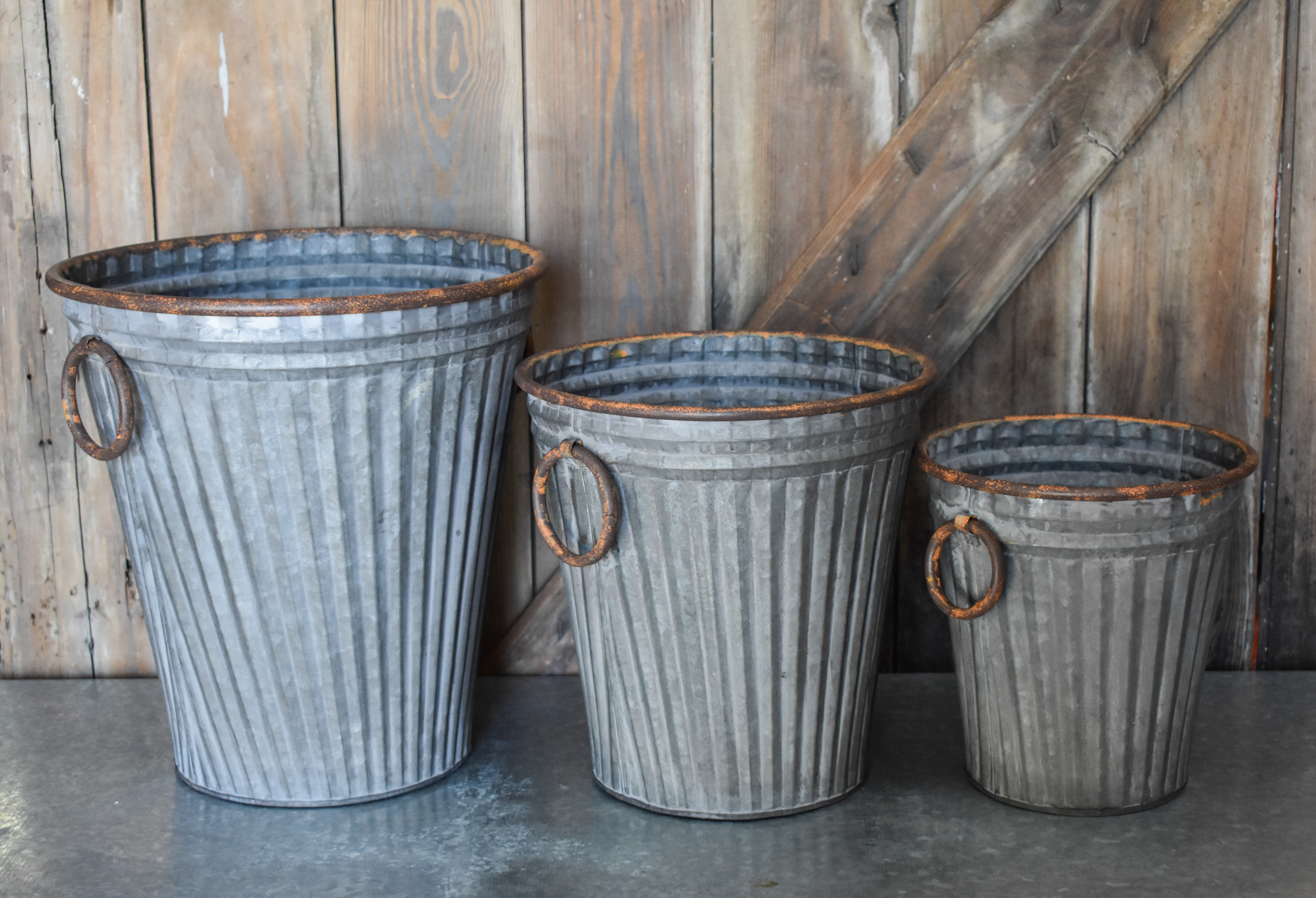 Laurel Foundry Modern Farmhouse 3 Piece Metal Bucket Set Wayfair
