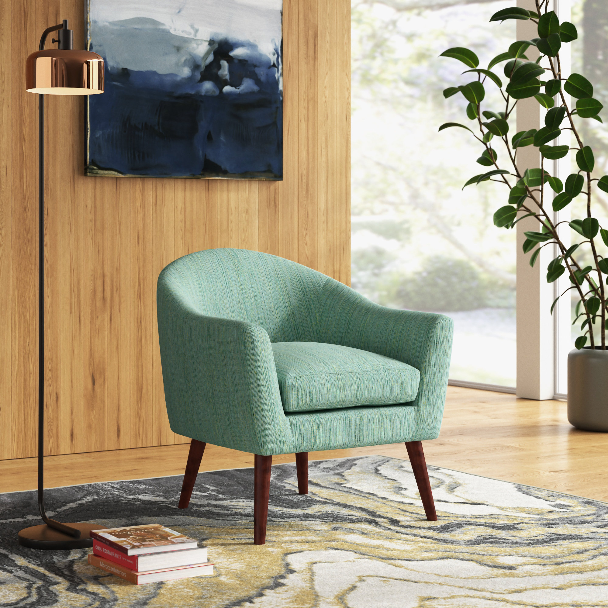 harwell modern arm barrel chair