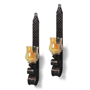 Mirrored Wall Sconce Candle Wayfair Metal Sconce Candle Wall Light Set Of 2