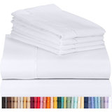 6 Piece Luxury Premium Rayon from Bamboo Bedsheet Set 2200 Series Deep Pockets - Cream - King