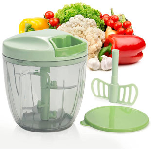 Handheld Manual Food Chopper Vegetable Salad Mincer Mixer Dicer Blender 4 Cup 