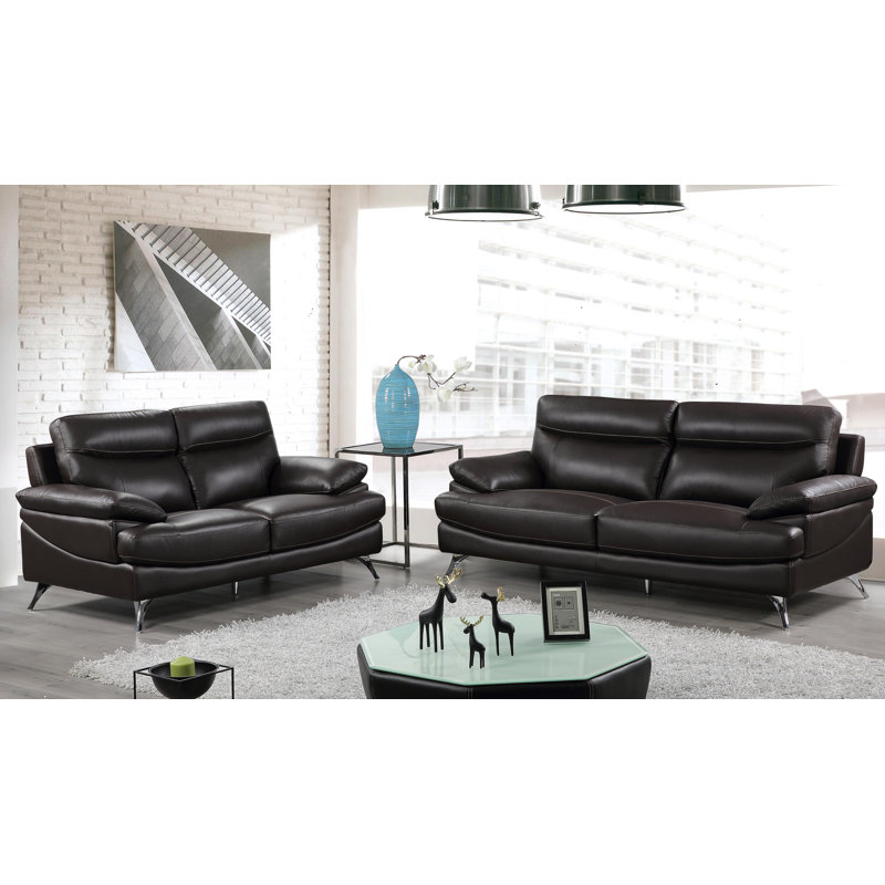 Orren Ellis Hillsborough 2 Piece Leather Living Room Set Reviews