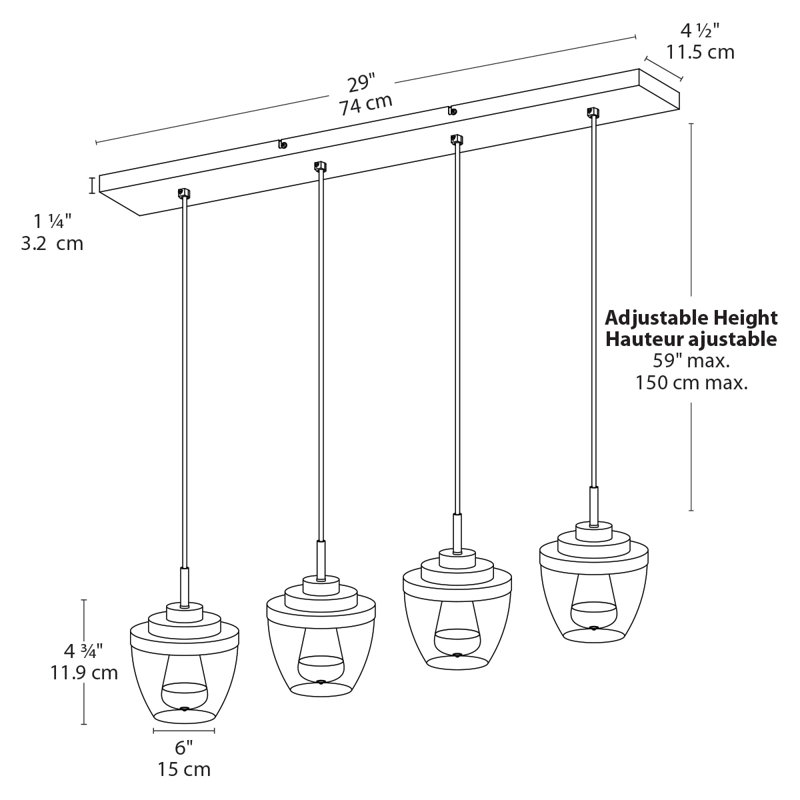 Wrought Studio Ehrhart 4 Light Kitchen Island Linear Pendant Light Kitchen Island Linear Pendant