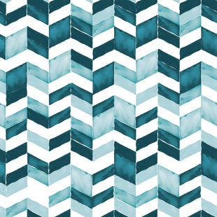 blue chevron herringbone peel stick