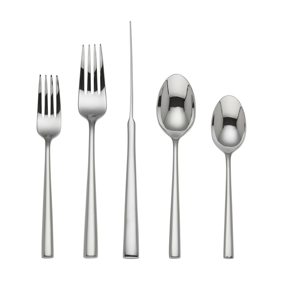 Malmo 5 Piece 18/10 Stainless Steel Flatware Set, Service for 1