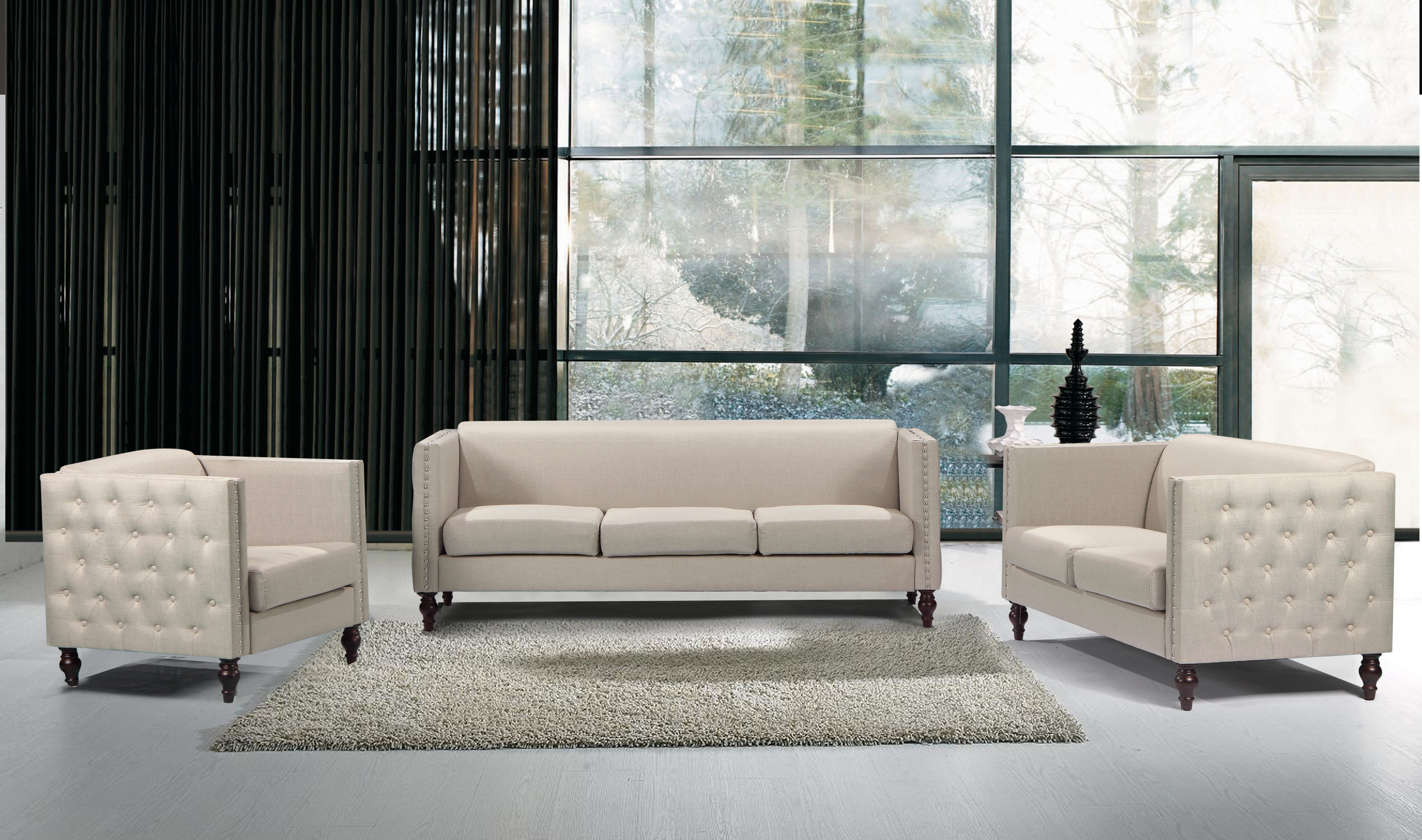 Canora Grey Kemble 3 Piece Standard Living Room Set Wayfair