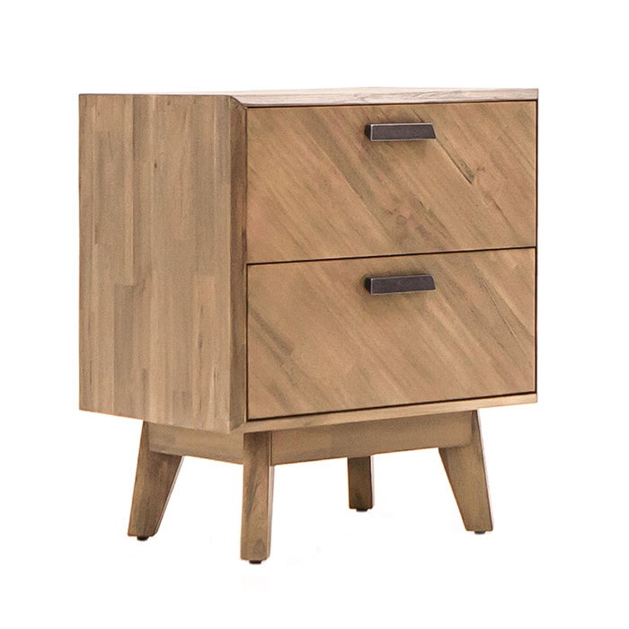 Felice Acacia Wood 2 Drawer Nightstand Felice Acacia Wood 2 Drawer Nightstand