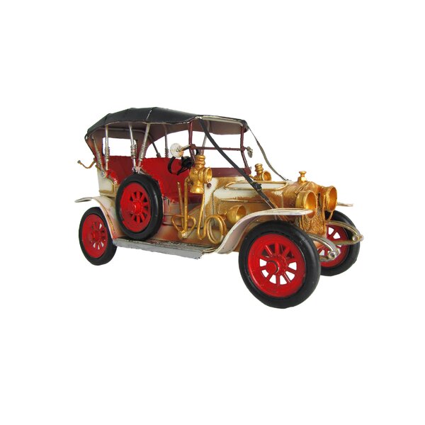 Red 1920s Ford Model T Tin Lizzie Metal Car Model 11.5" Classic Automobile Decor 