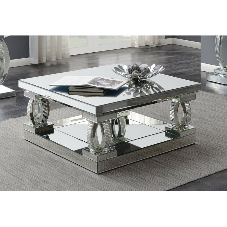 wayfair square glass coffee table