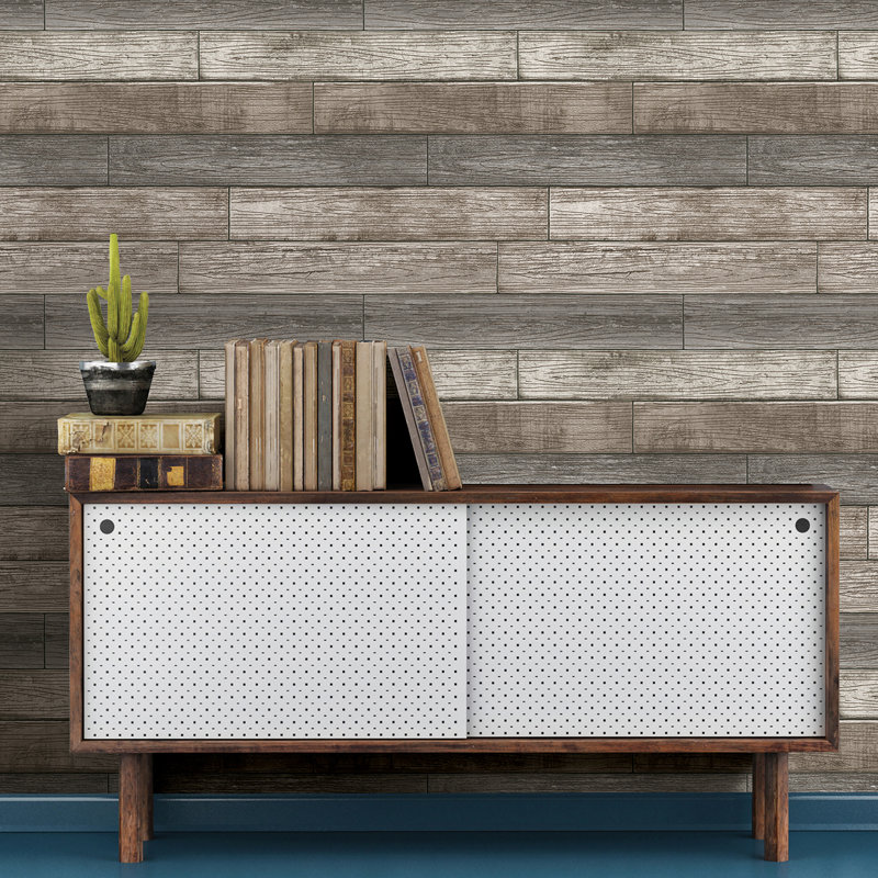 Beshears 18 X 20 5 Reclaimed Wood Plank Wallpaper Roll Reviews
