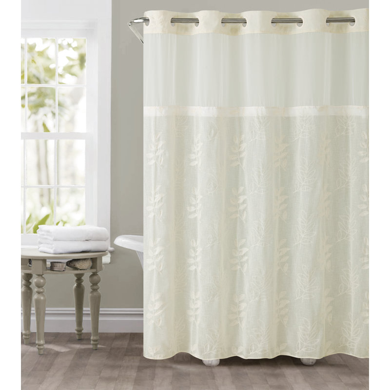 Hookless Palm Leaves Shower Curtain Reviews Wayfair