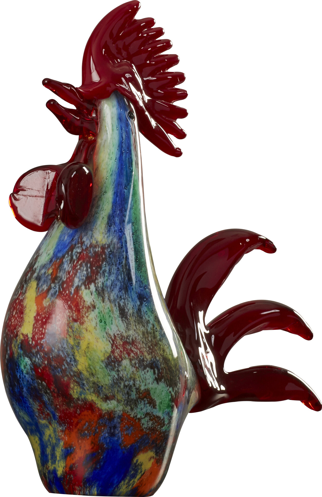 glass rooster ornament rooster figurine glass bird glass animals glass figurine Glass rooster hand blown glass rooster