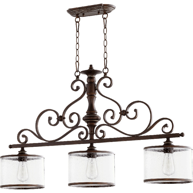 Ophelia Co Miley 3 Light Kitchen Island Linear Pendant Reviews Wayfair