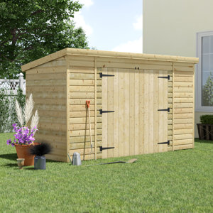 wfx utility 12 ft. w x 5 ft. d shiplap pent wooden shed