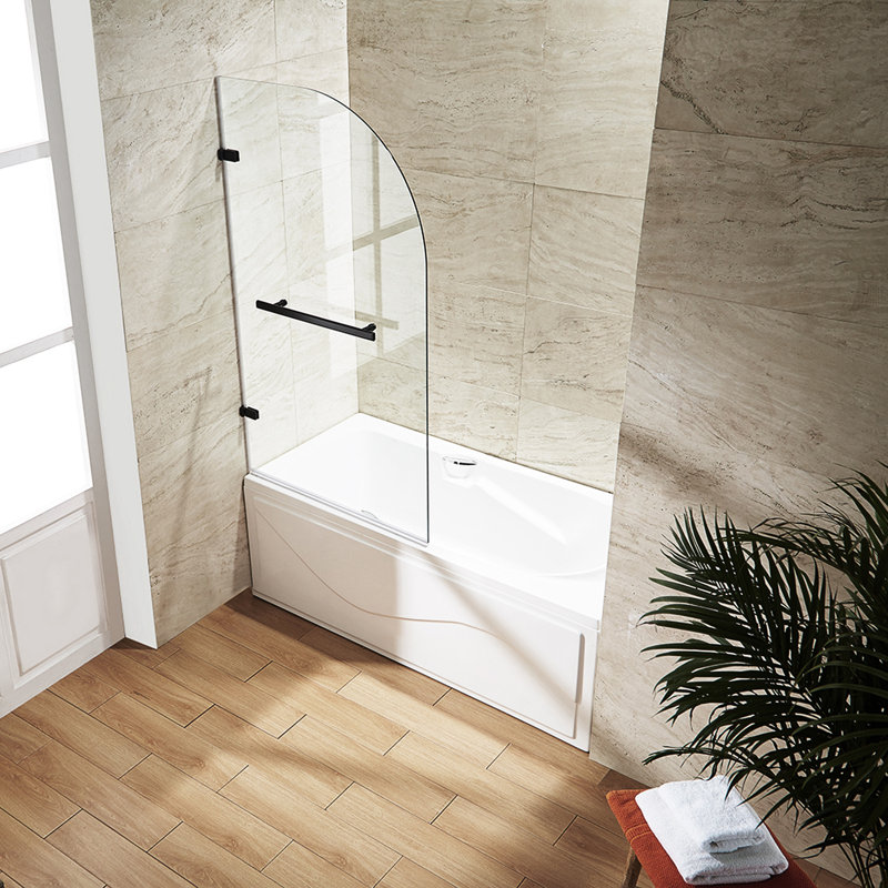 Vigo Orion 34 W X 58 H Hinged Frameless Tub Door Reviews Wayfair H Hinged Frameless Tub Door