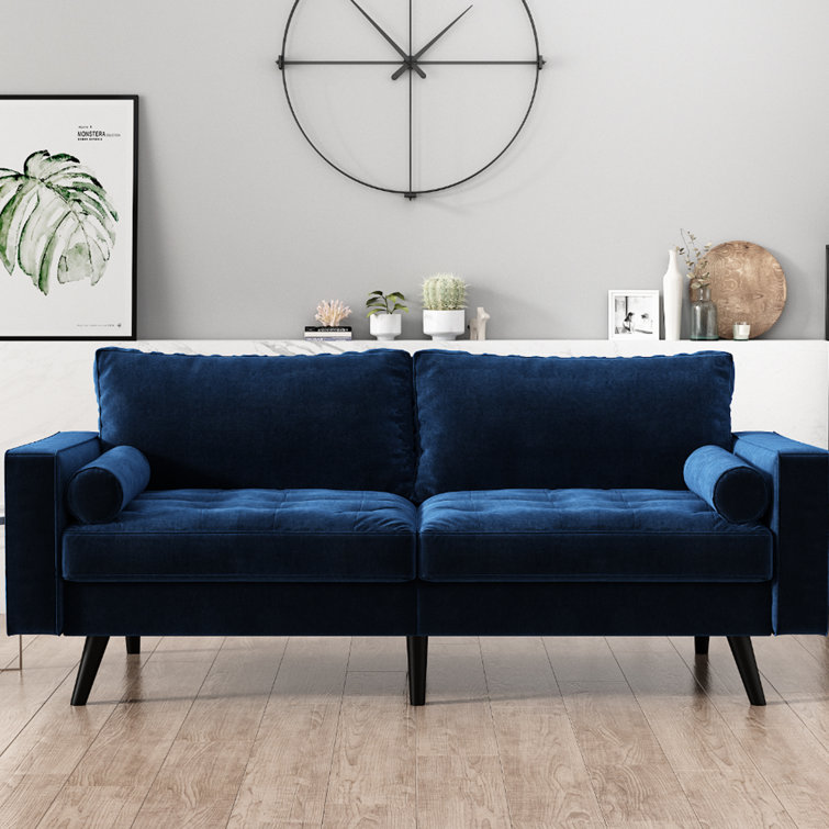 Corrigan Studio Edvin 69 Velvet Square Arm Sofa Reviews Wayfair