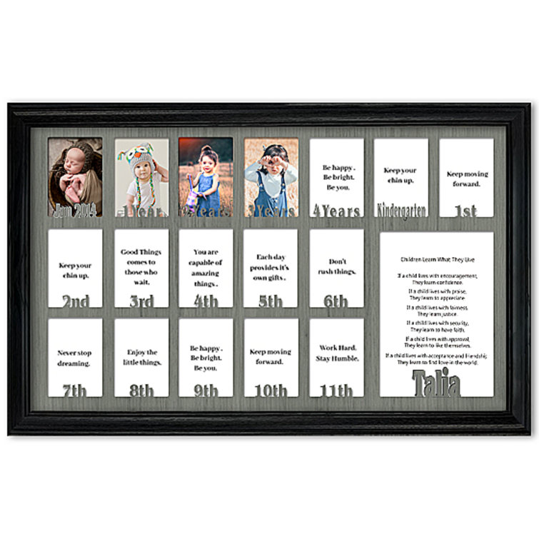 Red Barrel Studio School Years Picture Frame Personalized Name And Date Full 18 Years Holds Seventeen 2 5 X 3 5 And 5 X 7 Photos 12x Light Gray Frame With Pink Wooden Mat Customizable Name 12x Wayfair Red Barrel Studio School Years Picture Frame Personalized Name And Date Full 18 Years Holds Seventeen 2 5 X 3 5 And 5 X 7 Photos 12x Light Gray Frame With Pink Wooden Mat Customizable Name 12x Wayfair
