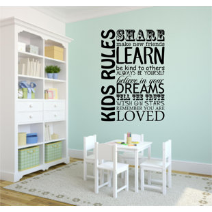 Playroom Wall Decals Wayfair Kids Rules Playroom School Wall Decal