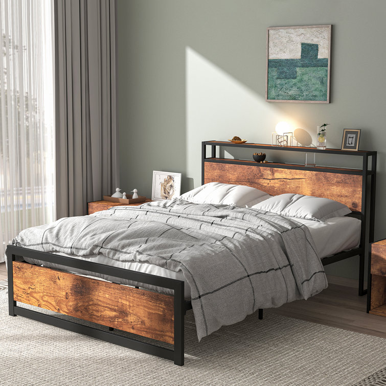 17 Stories Savarin Metal Storage Bed | Wayfair