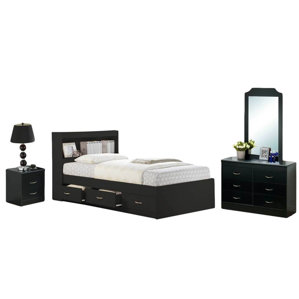 Configurable Platform 5 Piece Bedroom Set by Hodedah
