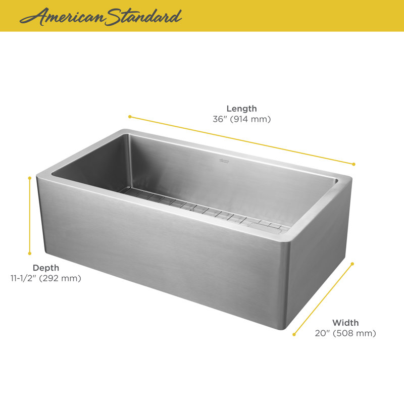 American Standard Avery Single Bowl 36 L X 20 W Farmhouse Apron Kitchen Sink Reviews Wayfair
