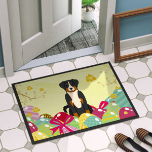 Easter Eggs Appenzeller Sennenhund Indoor/Outdoor Doormat