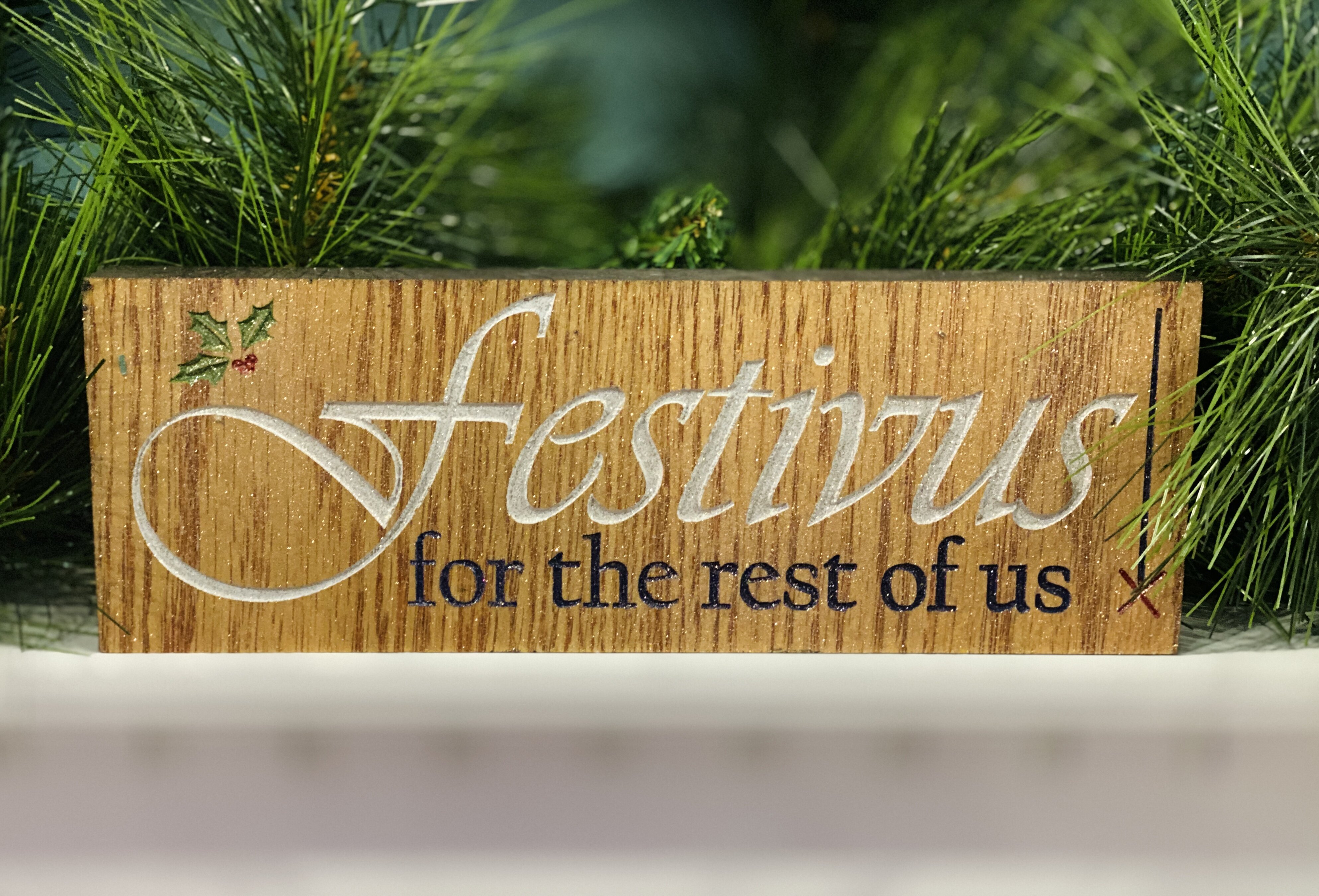 The Holiday Aisle® Festivus Mantle Sign Holiday Table Decor Wayfair