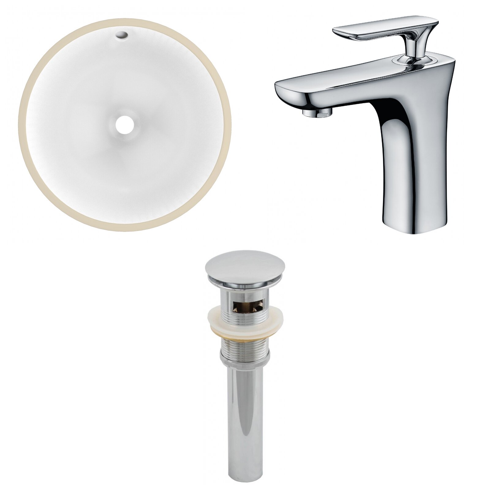 Avanities Ceramic Circular Undermount Bathroom Sink With Faucet And Overflow Wayfair