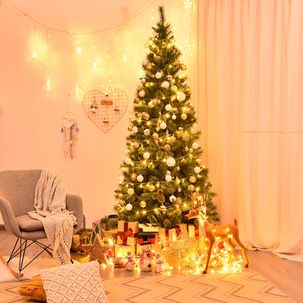The Holiday Aisle 6ft Christmas Tree Artificial Hinged Tree W Pine Cones Metal Stand Wayfair