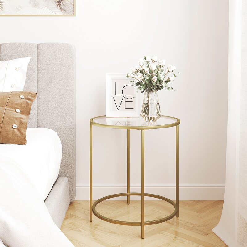 Shop Bancroft Glass Top End Table from Wayfair on Openhaus