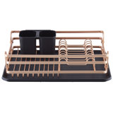 black and rose gold dish drainer