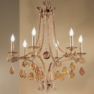 Mediterranean 6 Light Candle Style Chandelier Mediterranean 6 Light Candle Style Chandelier