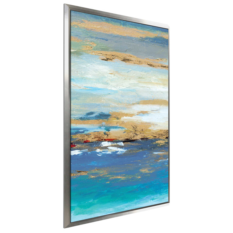 Highland Dunes Sea Mystery Panel Ii Framed Acrylic Painting